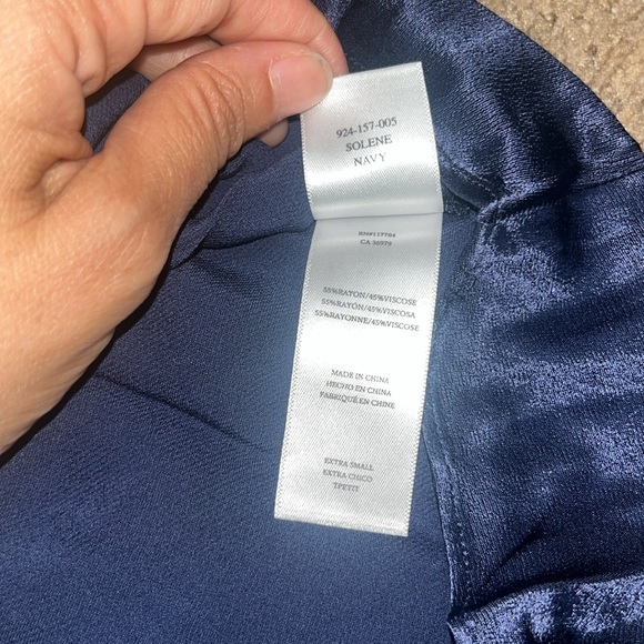 Rails Solene Satin Midi Sheath Slip Dress Navy Blue XS - Picture 10 of 10